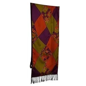 Made In Italy Multicolored Scarf, Wrap, Long, Microfiber Lined